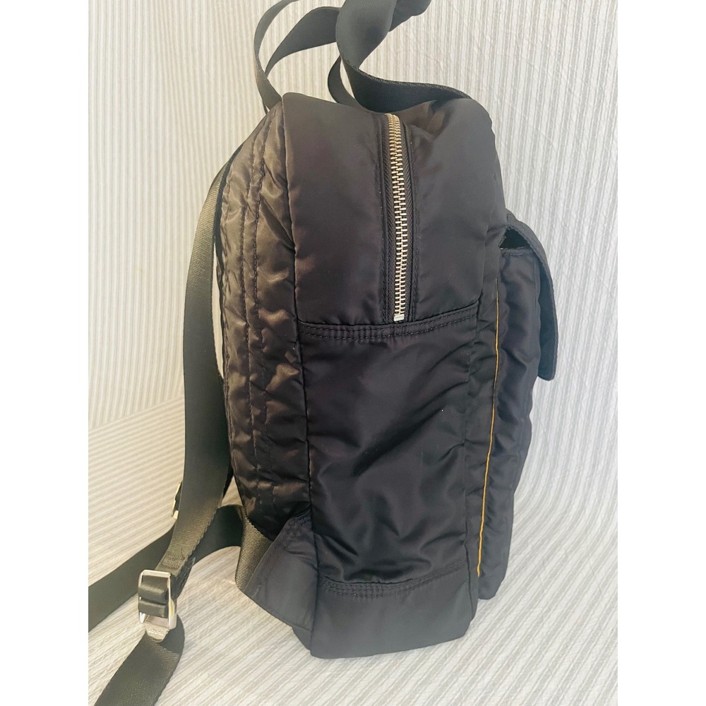 Dr. Martens Black Nylon Quilted Backpack Yellow Lining AirWair Logo Bag - Picture 4 of 14